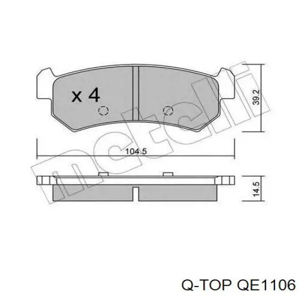 QE1106 Q-top pastillas de freno traseras