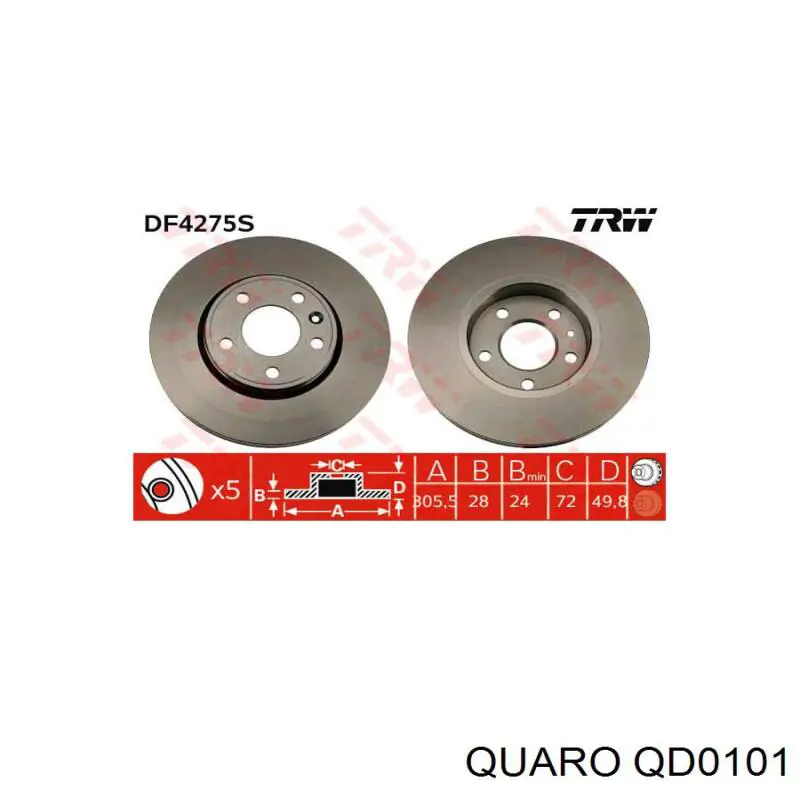 Freno de disco delantero Renault Trafic 2 FL