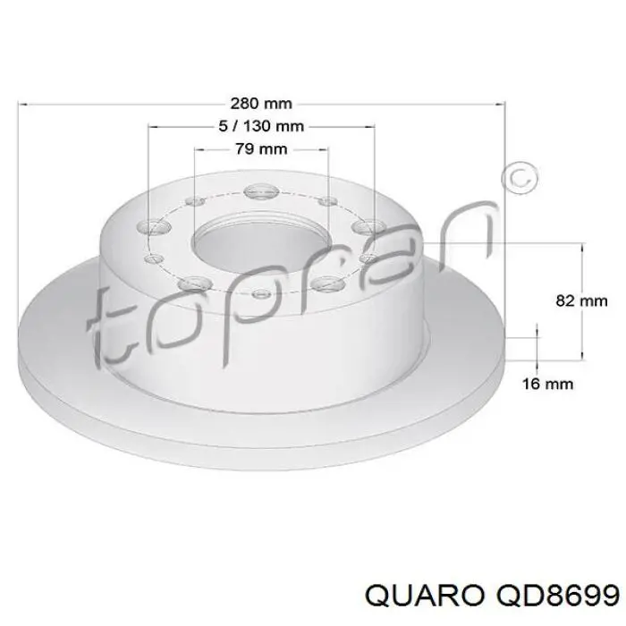 QD8699 Quaro disco de freno trasero