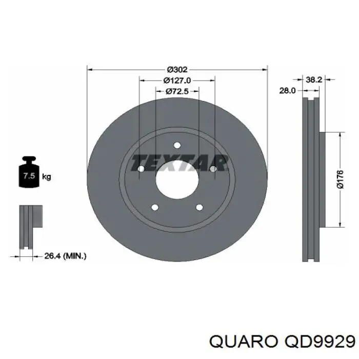 QD9929 Quaro freno de disco delantero