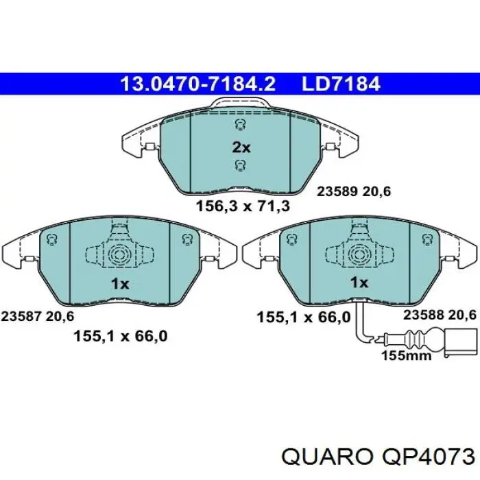 QP4073 Quaro pastillas de freno delanteras