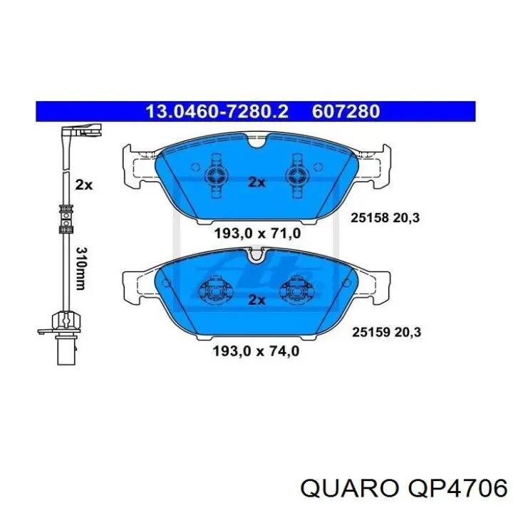 QP4706 Quaro pastillas de freno delanteras