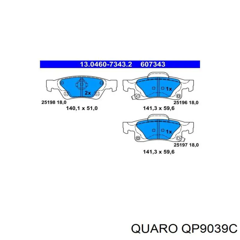 QP9039C Quaro pastillas de freno traseras