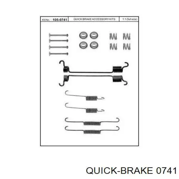 0741 Quick Brake kit de montaje, zapatas de freno traseras