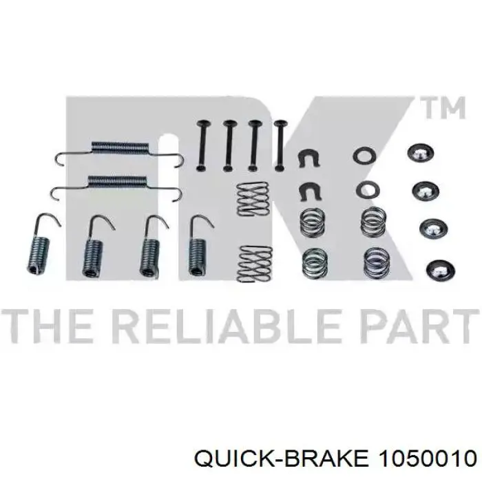 Juego de montaje, zapatas de freno traseras Quick Brake 1050010