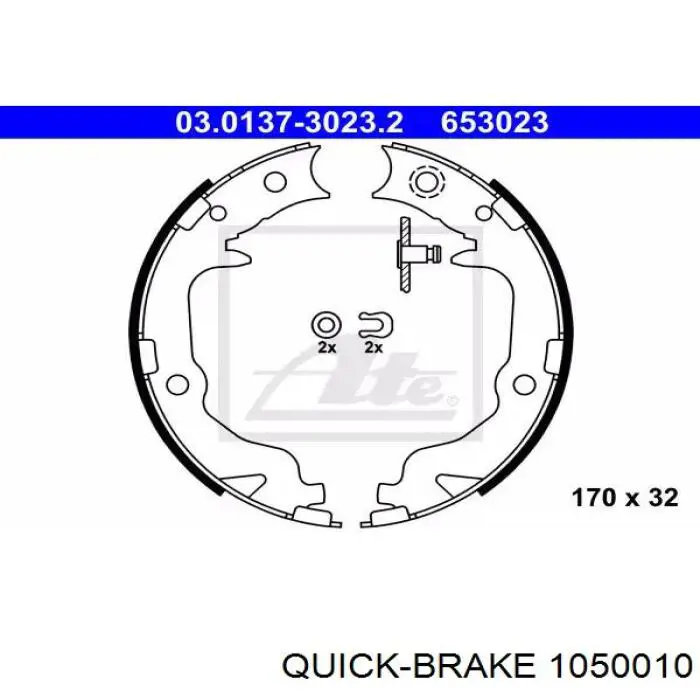 Comprar 1050010 Quick Brake Kit de montaje de zapatas de freno traseras