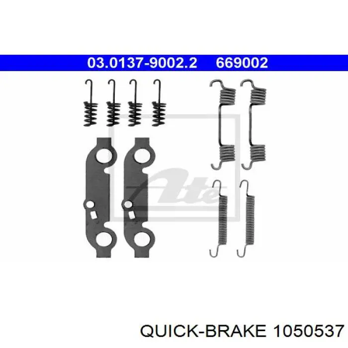 1050537 Quick Brake kit de montaje, zapatas de freno traseras