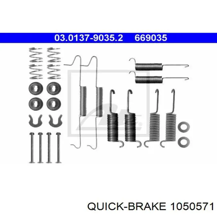 1050571 Quick Brake kit de montaje, zapatas de freno traseras