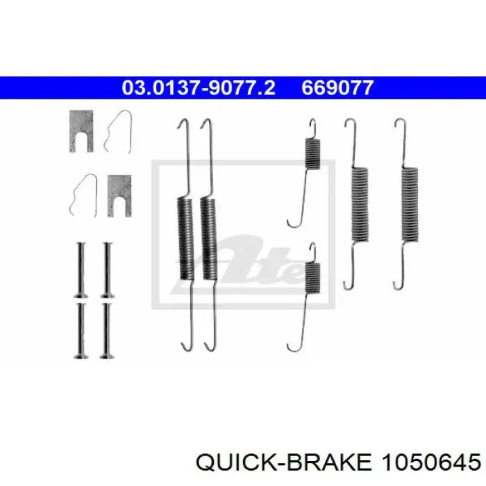 1050645 Quick Brake kit de montaje, zapatas de freno traseras