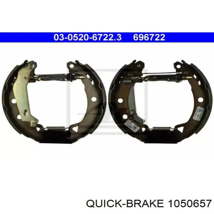 Kit de montaje de zapatas de freno traseras 1050657 Quick Brake