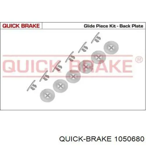Kit de montaje de zapatas de freno traseras 1050680 Quick Brake