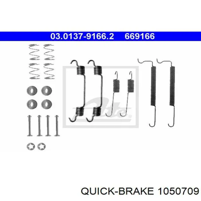 105-0709 Quick Brake kit de montaje, zapatas de freno traseras