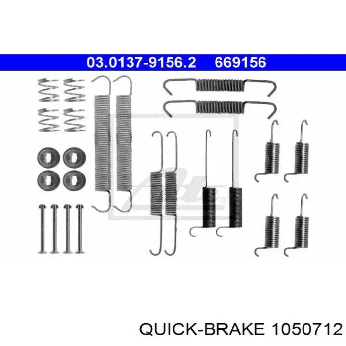 105-0712 Quick Brake kit de montaje, zapatas de freno traseras