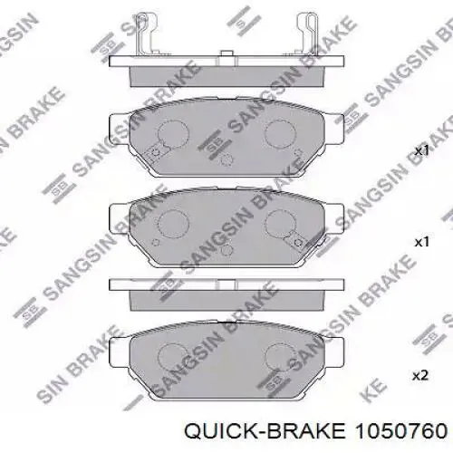 Juego de montaje, zapatas de freno traseras Quick Brake 1050760