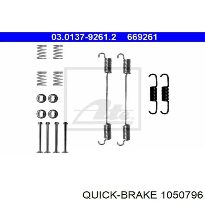 105-0796 Quick Brake kit de montaje, zapatas de freno traseras