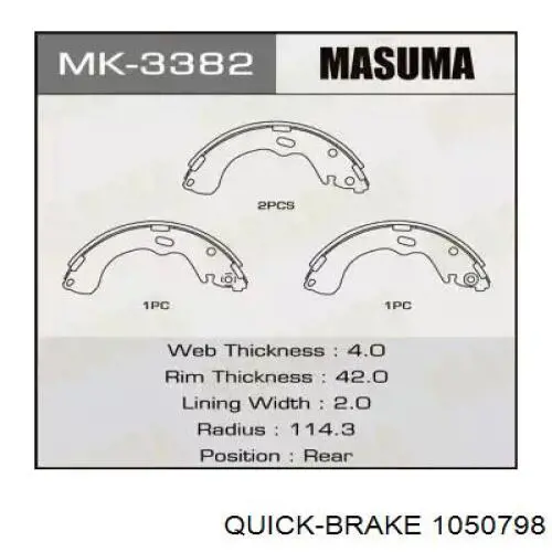 1050798 Quick Brake kit de reparacion mecanismo suministros (autoalimentacion)