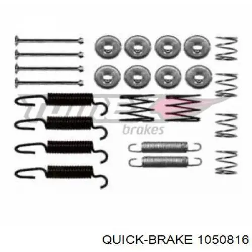 1050816 Quick Brake kit de montaje, zapatas de freno traseras