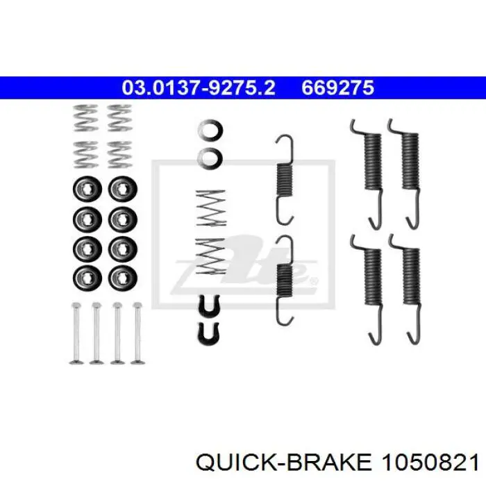 105-0821 Quick Brake kit de montaje, zapatas de freno traseras