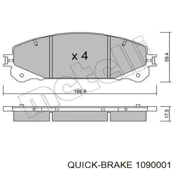 Comprar 1090001 Quick Brake Juego de reparación de pastillas de freno