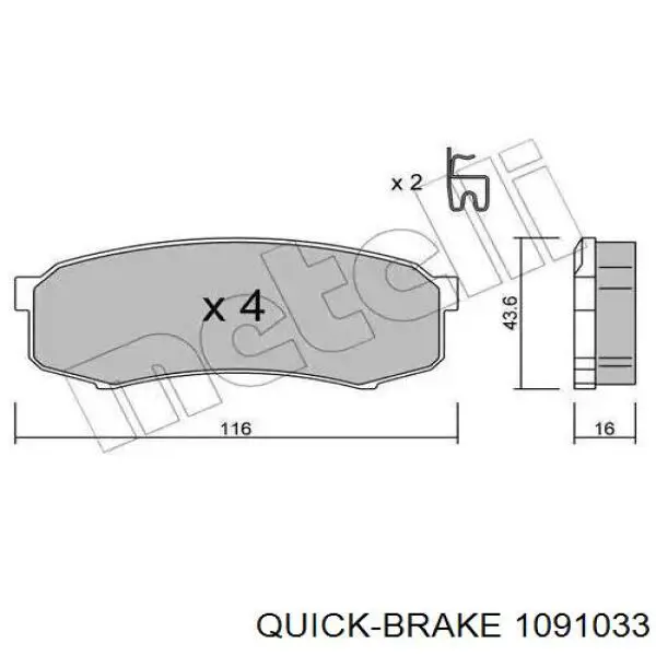 109-1033 Quick Brake conjunto de muelles almohadilla discos traseros