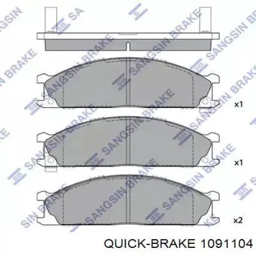 109-1104 Quick Brake conjunto de muelles almohadilla discos delanteros