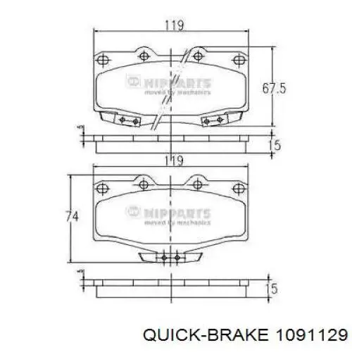 Kit de reparación, pastillas de frenos Quick Brake 1091129