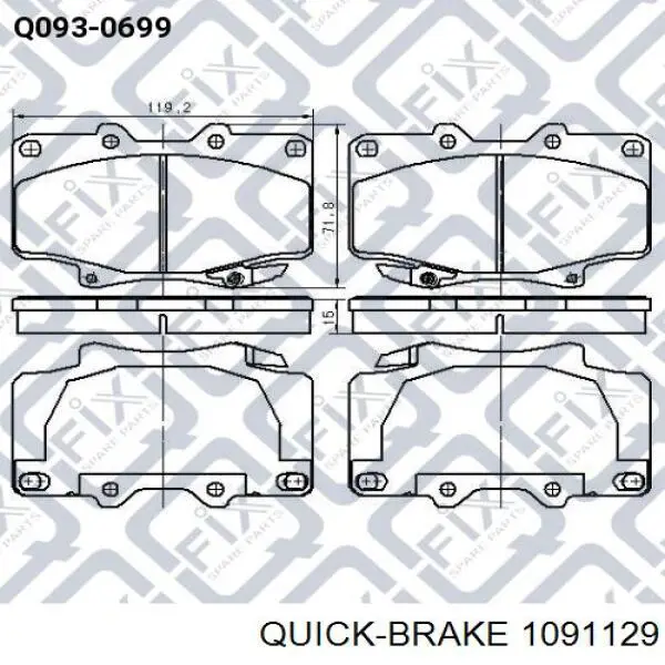 Juego de reparación de pastillas de freno Quick Brake 1091129 precio, desde 9,39 EUR