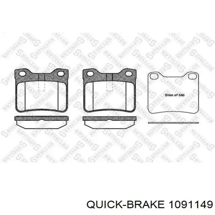 Kit de reparación de pinzas trasero Quick Brake 1091149