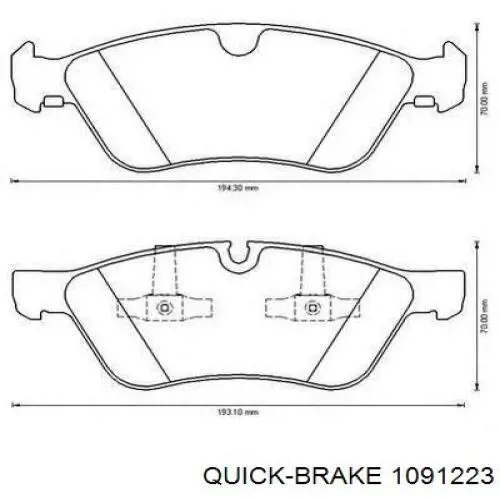 109-1223 Quick Brake conjunto de muelles almohadilla discos delanteros