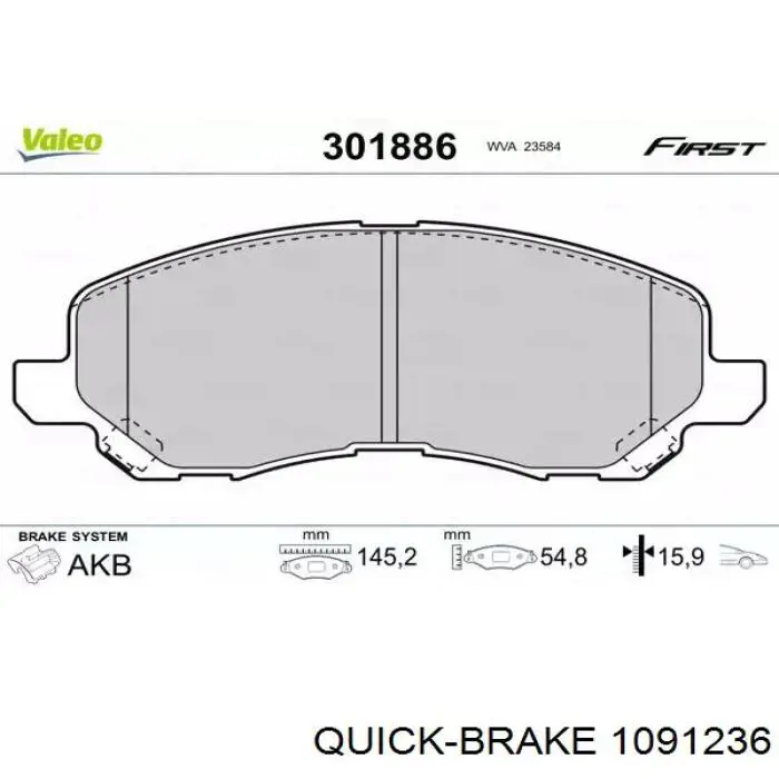 Comprar 1091236 Quick Brake Juego de resortes de sujeción de pastillas de freno delanteras
