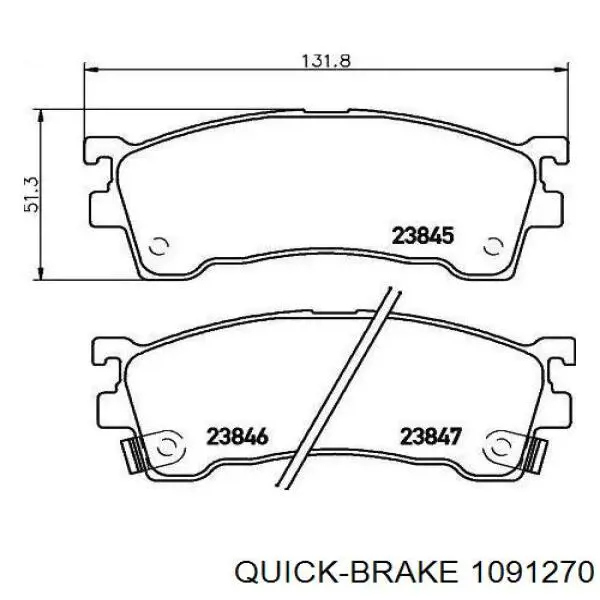 Juego de reparación de pastillas de freno 1091270 Quick Brake
