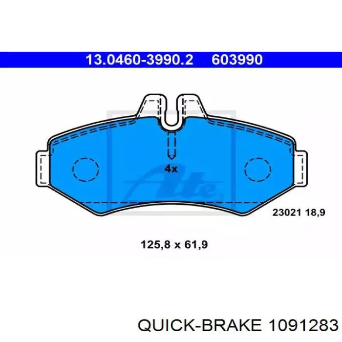 109-1283 Quick Brake conjunto de muelles almohadilla discos traseros