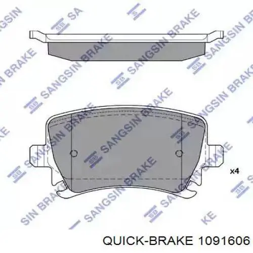 109-1606 Quick Brake conjunto de muelles almohadilla discos traseros