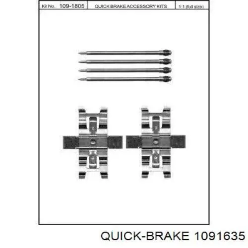 1091635 Quick Brake conjunto de muelles almohadilla discos delanteros