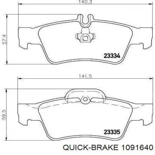 109-1640 Quick Brake conjunto de muelles almohadilla discos traseros
