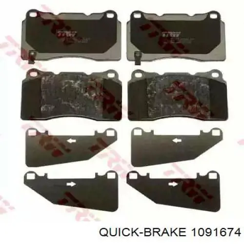 1091674 Quick Brake Juego de resortes de sujeción de pastillas de freno delanteras