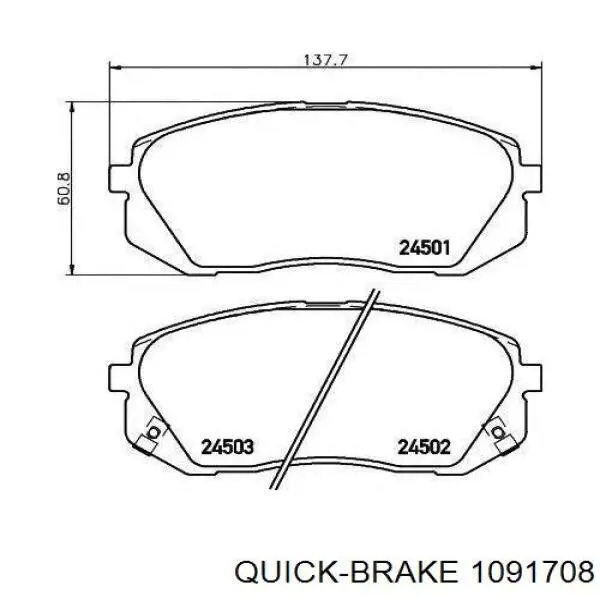 Comprar 1091708 Quick Brake Juego de resortes de sujeción de pastillas de freno delanteras