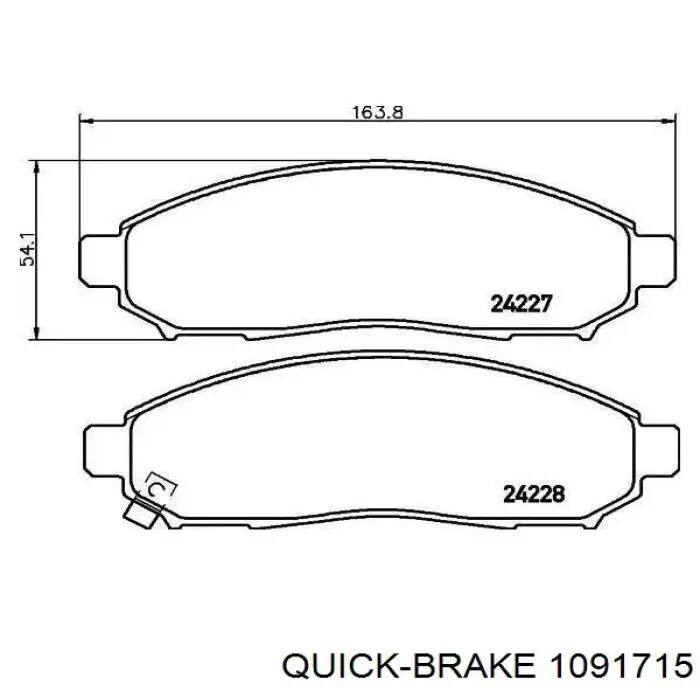 Comprar 1091715 Quick Brake Juego de resortes de sujeción de pastillas de freno delanteras