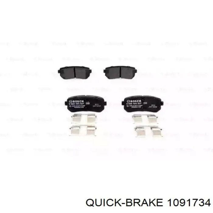 109-1734 Quick Brake conjunto de muelles almohadilla discos traseros