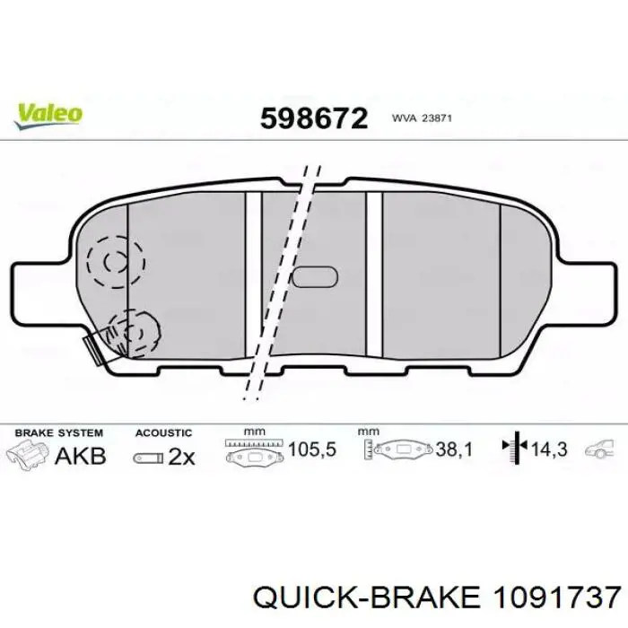 Juego de resortes de sujeción de pastillas de freno traseras Quick Brake 1091737 precio, desde 7,11 EUR