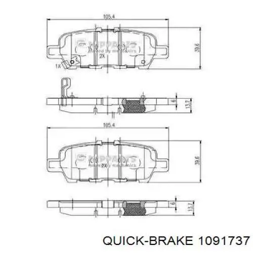 Comprar 1091737 Quick Brake Juego de resortes de sujeción de pastillas de freno traseras