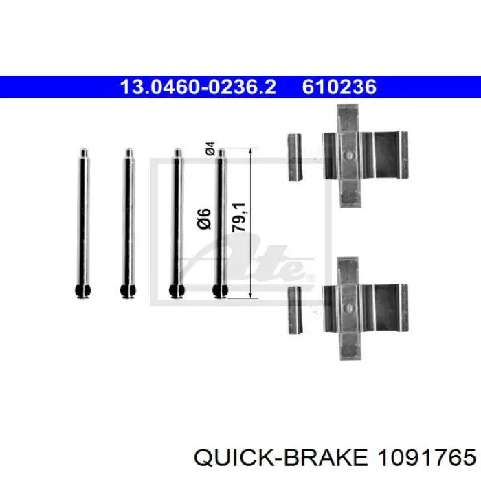 109-1765 Quick Brake juego de reparación, pastillas de frenos