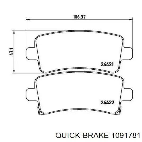 109-1781 Quick Brake conjunto de muelles almohadilla discos traseros