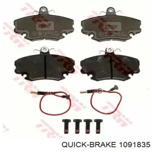 109-1835 Quick Brake conjunto de muelles almohadilla discos delanteros