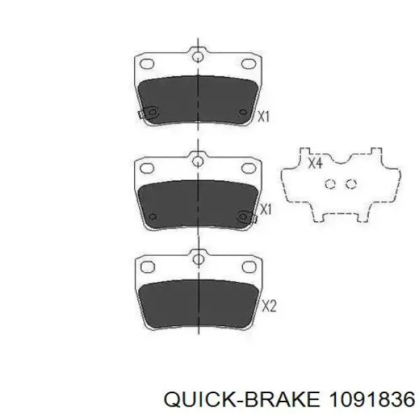 109-1836 Quick Brake juego de reparación, frenos traseros