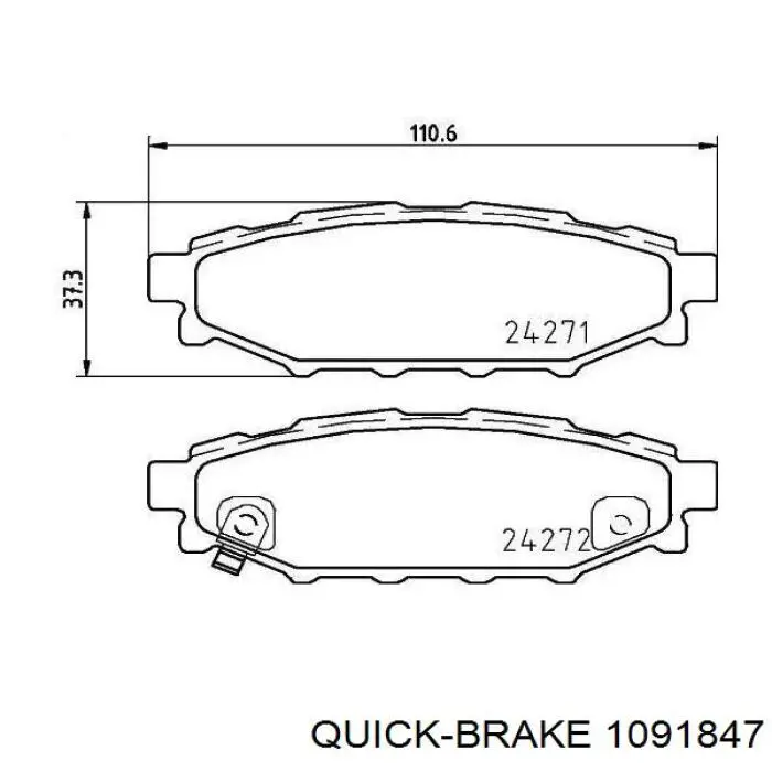 109-1847 Quick Brake juego de reparación, pastillas de frenos