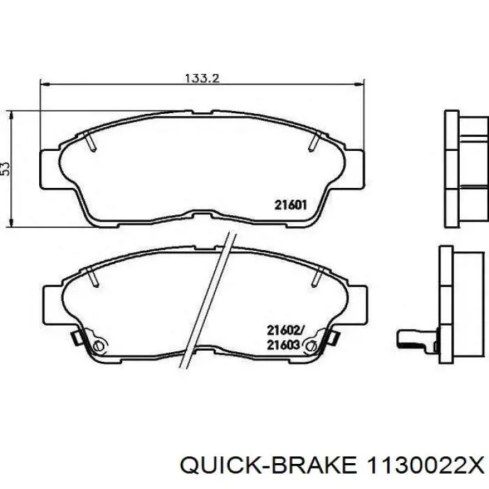 1130022X Quick Brake juego de reparación, pinza de freno delantero