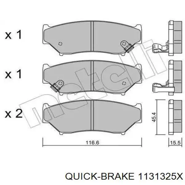 113-1325X Quick Brake juego de reparación, pinza de freno delantero