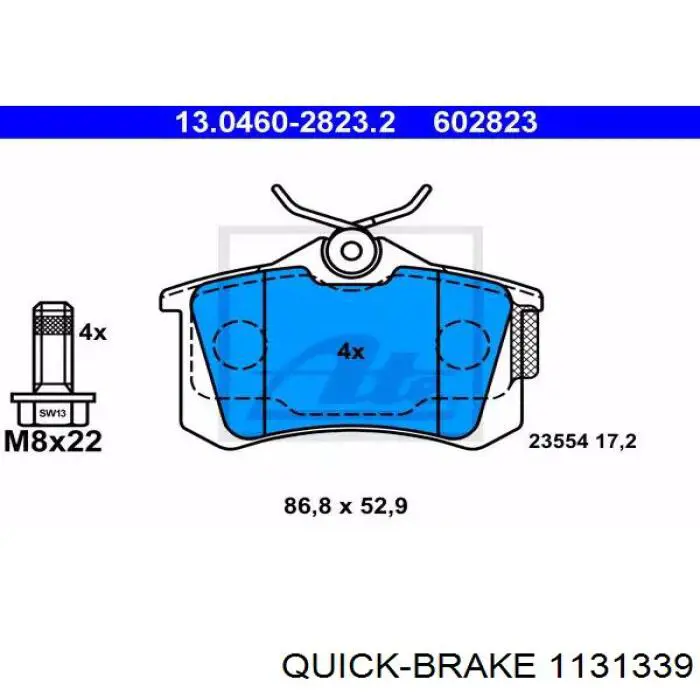 Kit de reparación, pinza de freno trasero Quick Brake 1131339 precio, desde 5,43 EUR