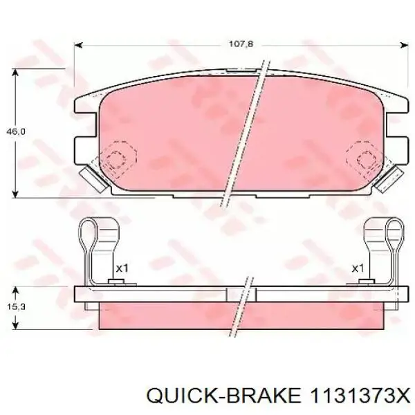 1131373X Quick Brake Pasador guía de la pinza de freno trasera